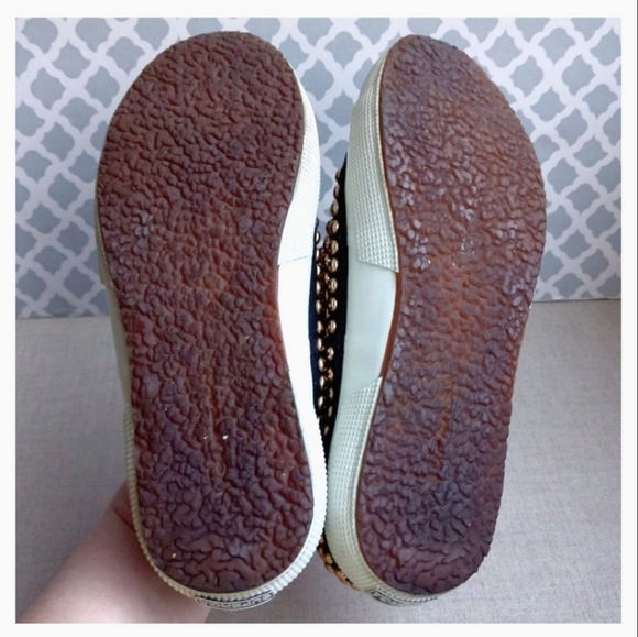 Superga Women US 8 Black Studded Lace-Up Shoes - Picture 8 of 8